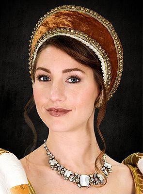 Ladies Medieval Tudor Ann Boleyn Costume and Headdress Size 10 - 12 Image